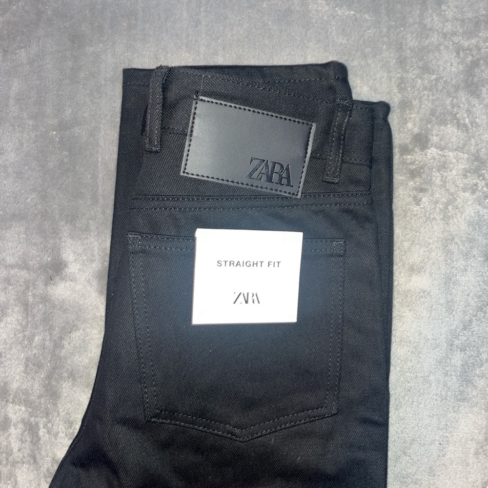 Zara Straight Fit Black Jeans Waist 29x30